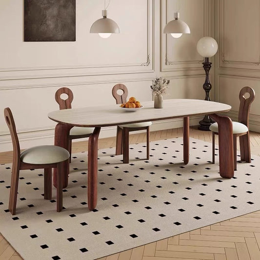 Solid Wood Sculpted Leg Dining Set