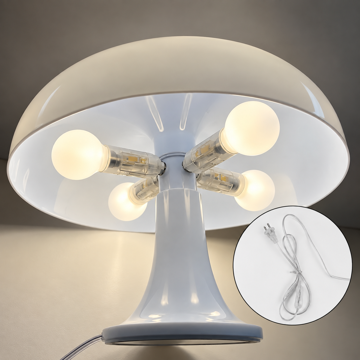 Mushroom Table Lamp - White