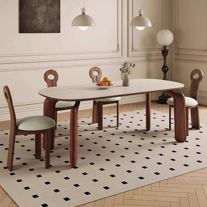 Solid Wood Sculpted Leg Dining Set