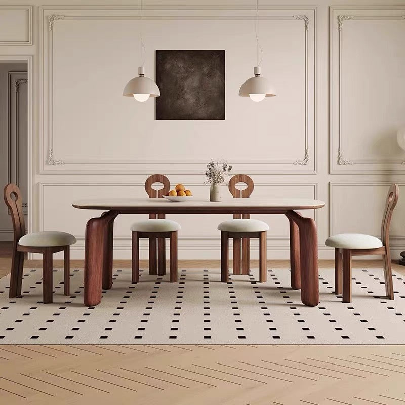 Solid Wood Sculpted Leg Dining Set