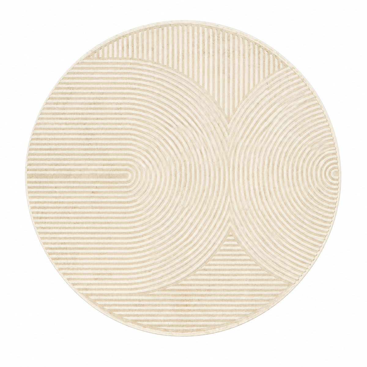 Creamy Round Area Rug - 47.2''