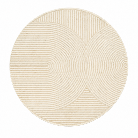Creamy Round Area Rug - 47.2''