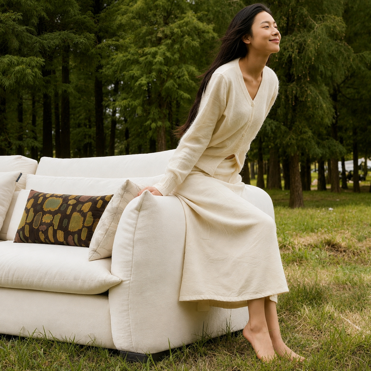Elara Lounge Sofa in Chenille
