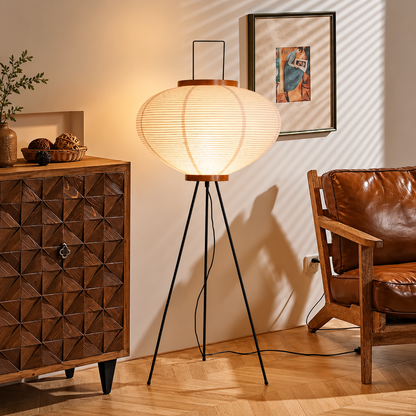 Japanese Style Rice Paper Floor Lamp
