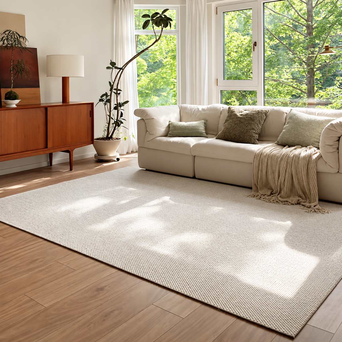 Wool Area Rug - Water & Stain Resistant