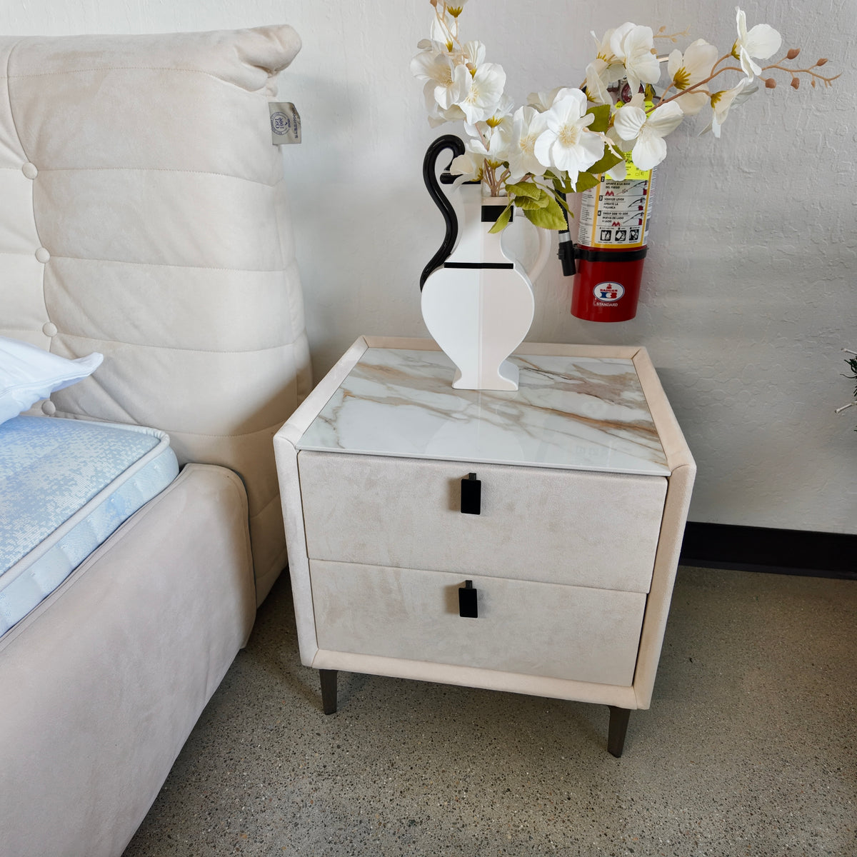 2-drawer Nightstand with Sintered Stone Top